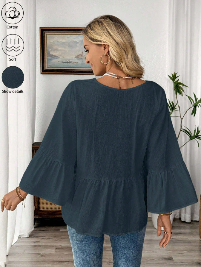 Faye Bohemian Flare Sleeve Blouse