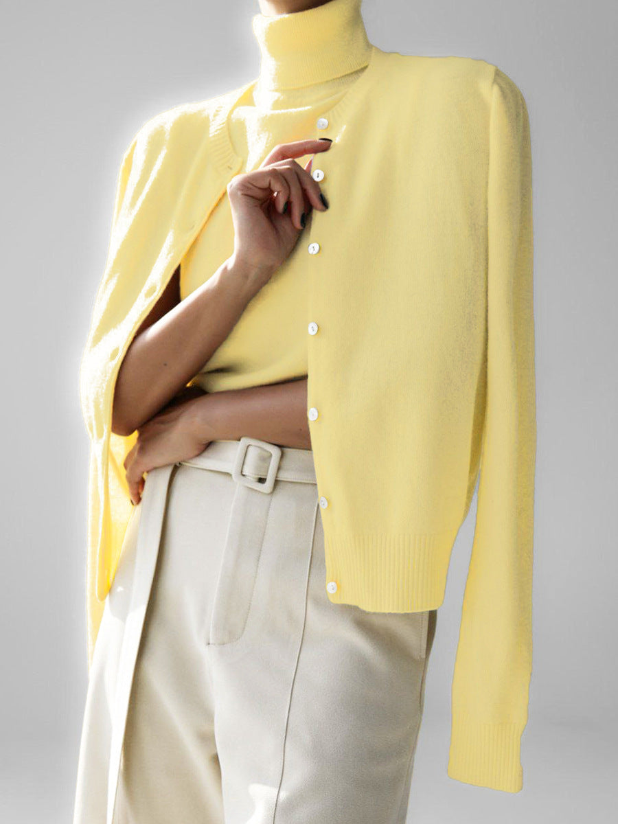 Madelief Mock Neck Knit Sweater Twinset