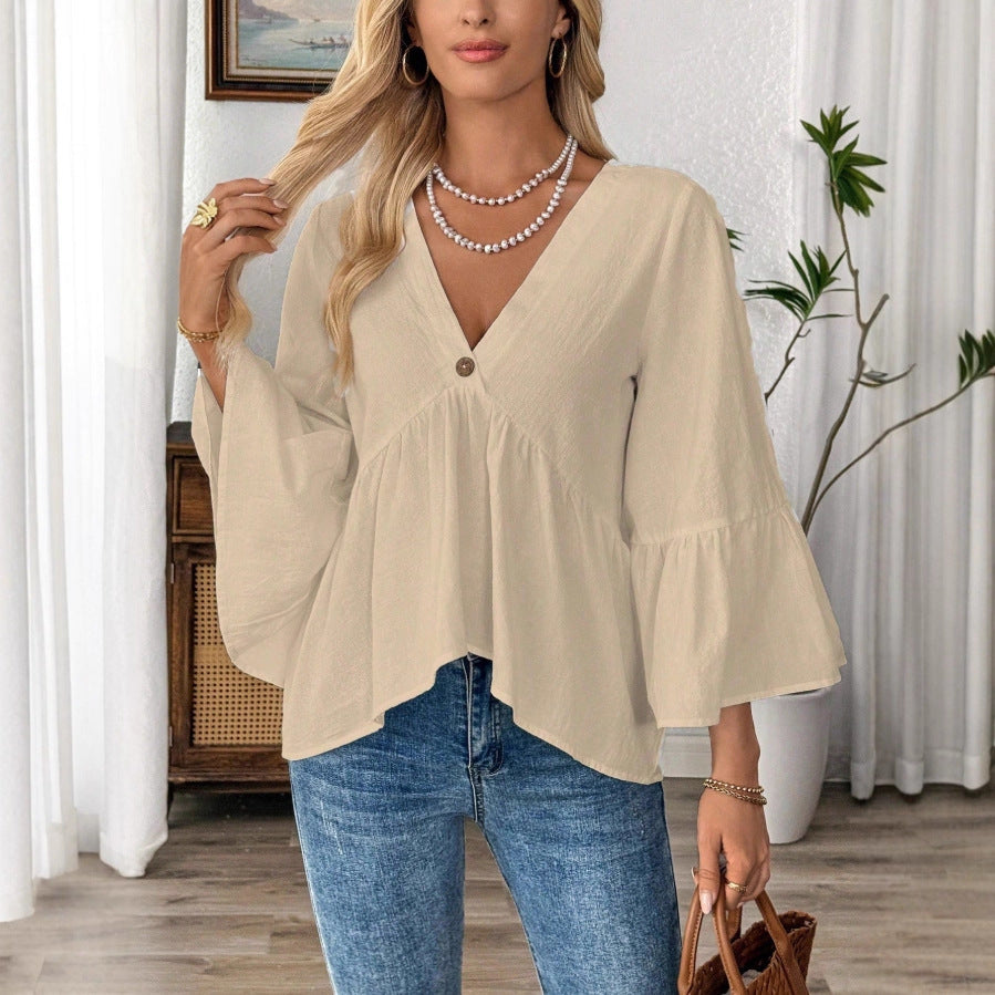 Faye Bohemian Flare Sleeve Blouse