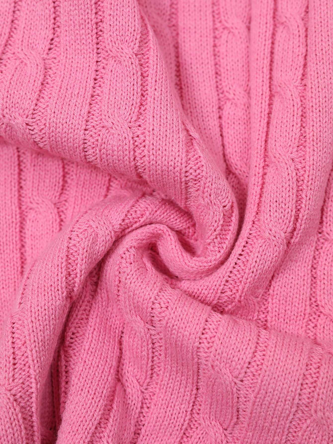 Rosine Cable Knit Short Sleeve Polo Top