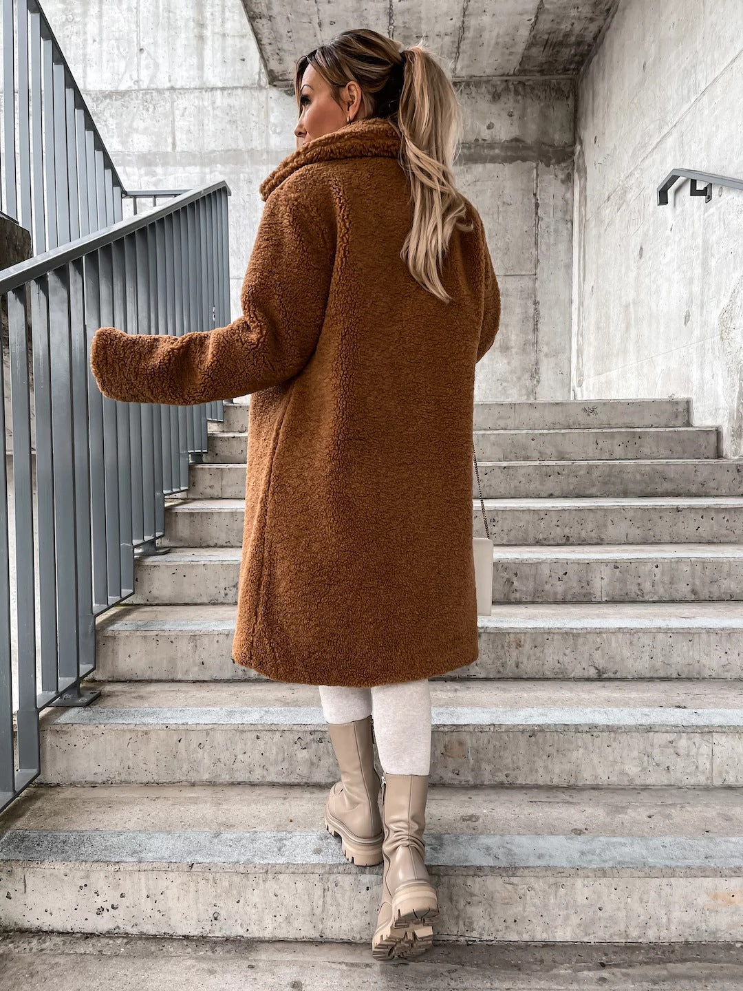 Alfreda Teddy Faux Fur Longline Coat