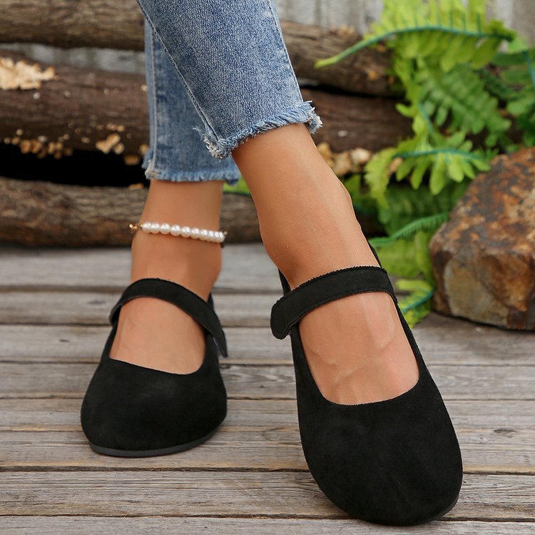 Cindy Soft Suede Mary Jane Flats
