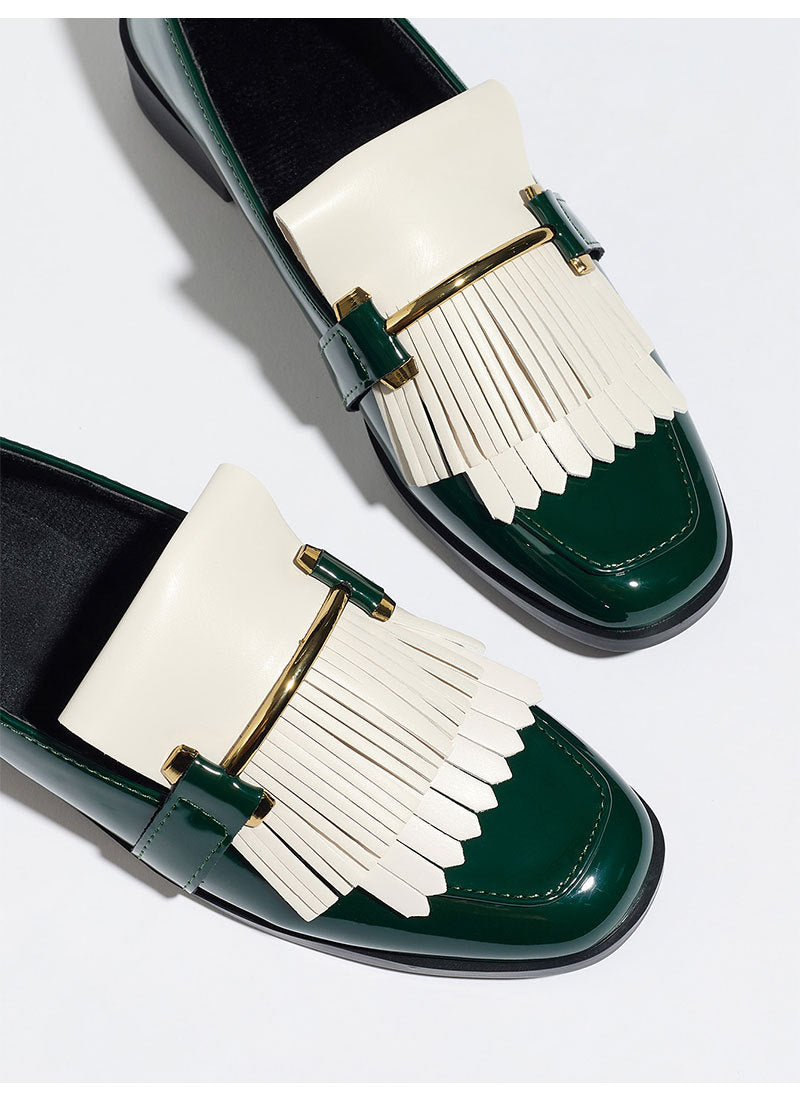 Beatrice Patent Fringe Loafers