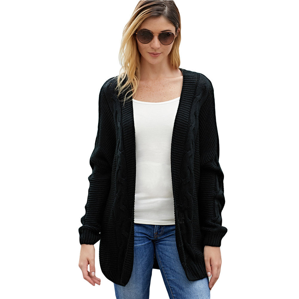 Edith Oversized Cable Knit Open Cardigan