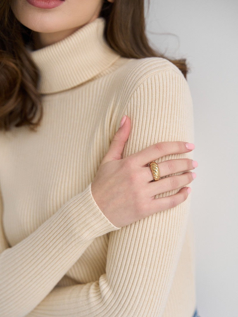 Margo & Main – cotton ribbed knit turtleneck sweater, additional view 25, US women's sizes