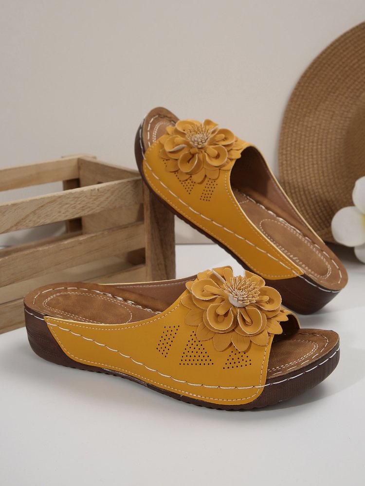 Autumn Floral Comfort Slide Sandals