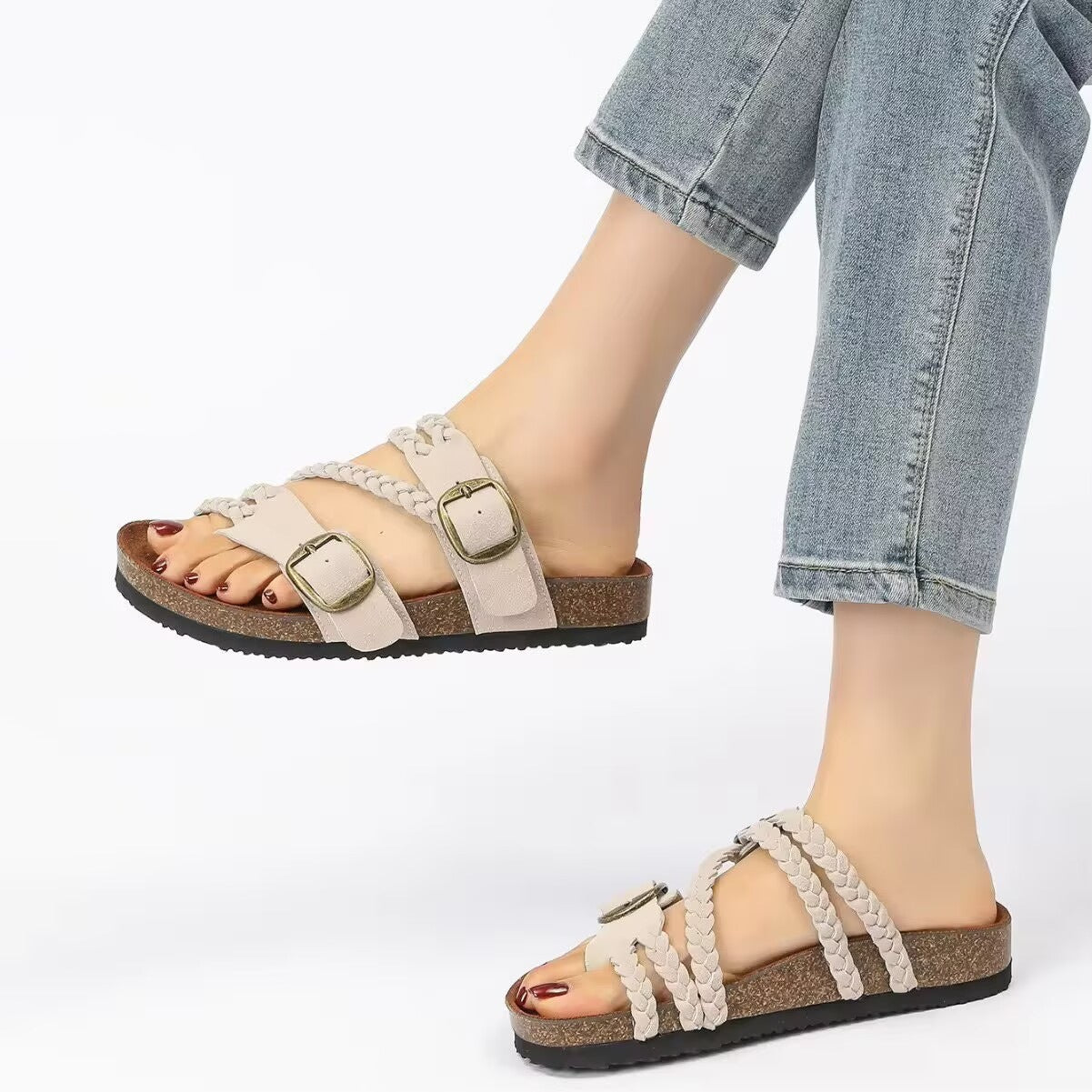 Hayleigh Braided Cork Footbed Sandals