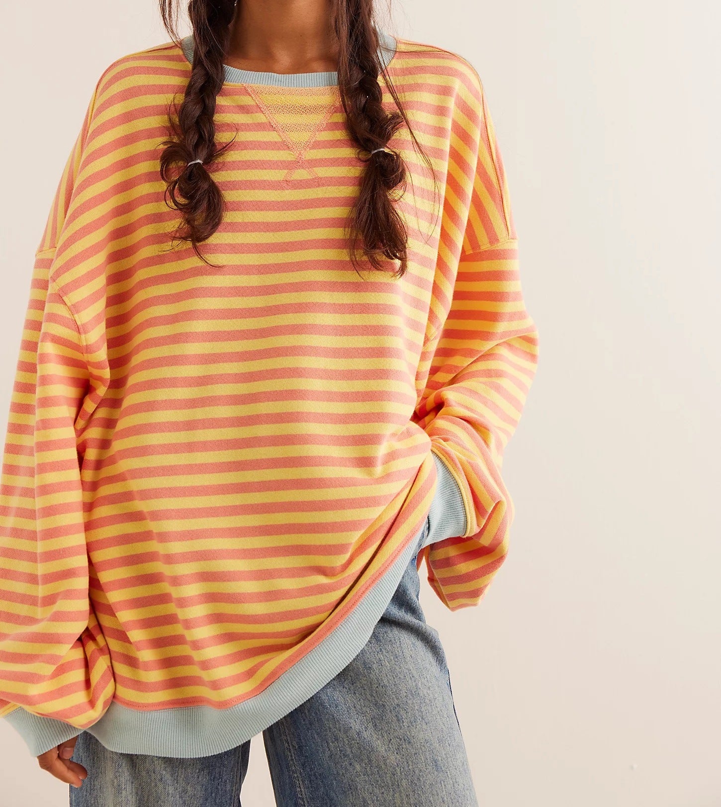 Flore Striped Oversized Crewneck Sweater