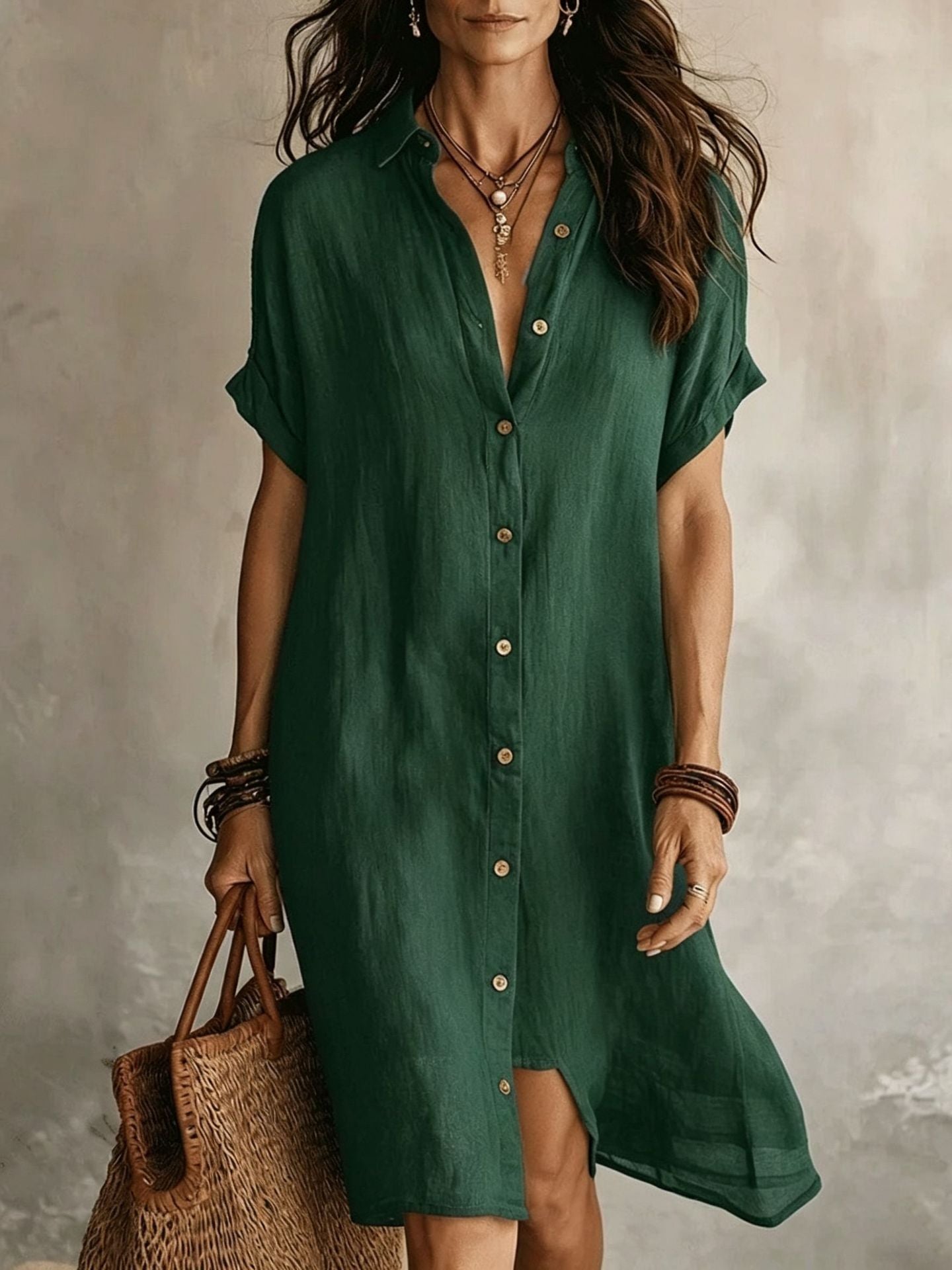 Arlene Linen Blend Shirt Dress