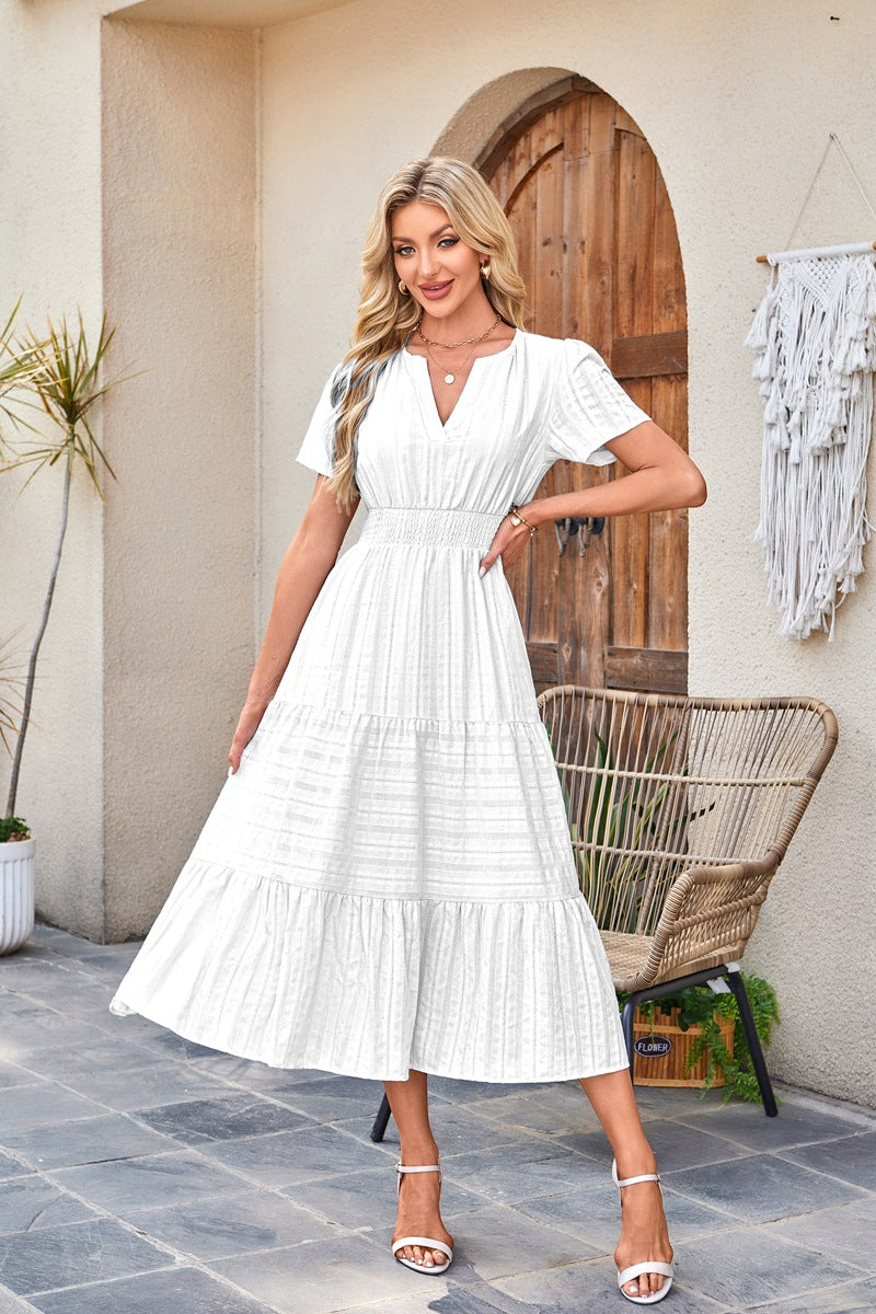 Odalys Tiered Flutter Sleeve Midi Dress