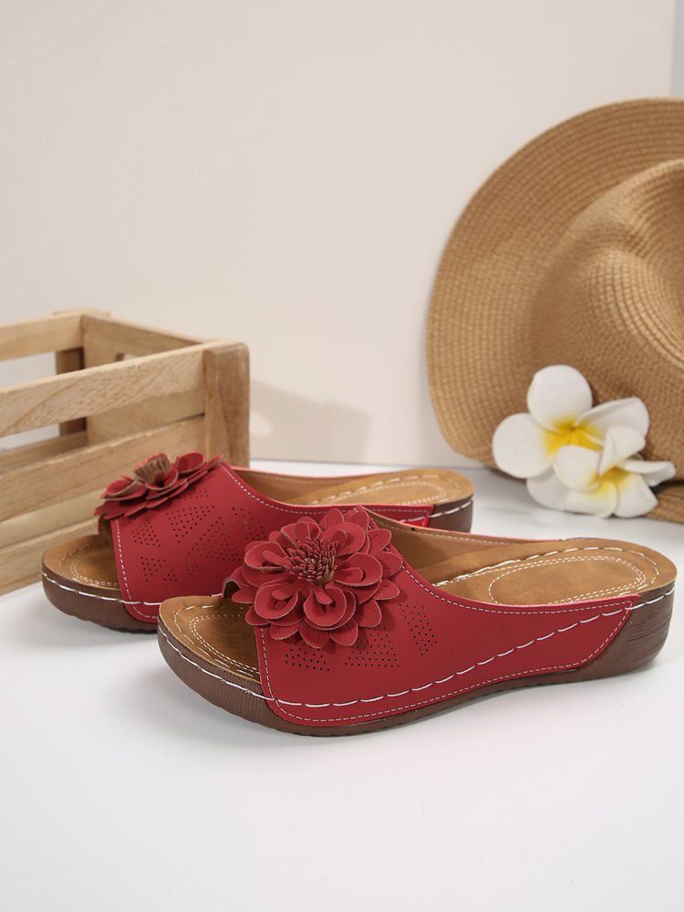 Autumn Floral Comfort Slide Sandals