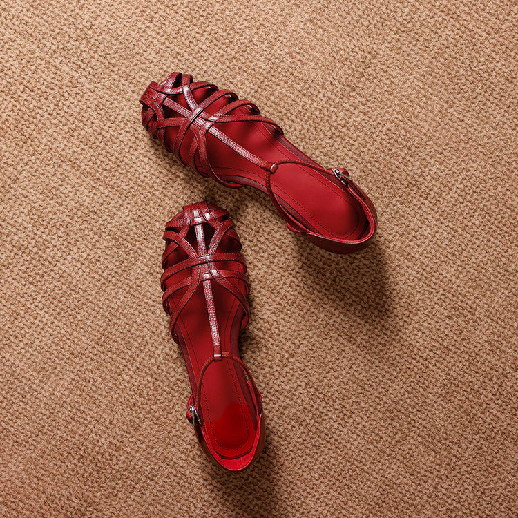 Camille Woven Ankle Strap Flats