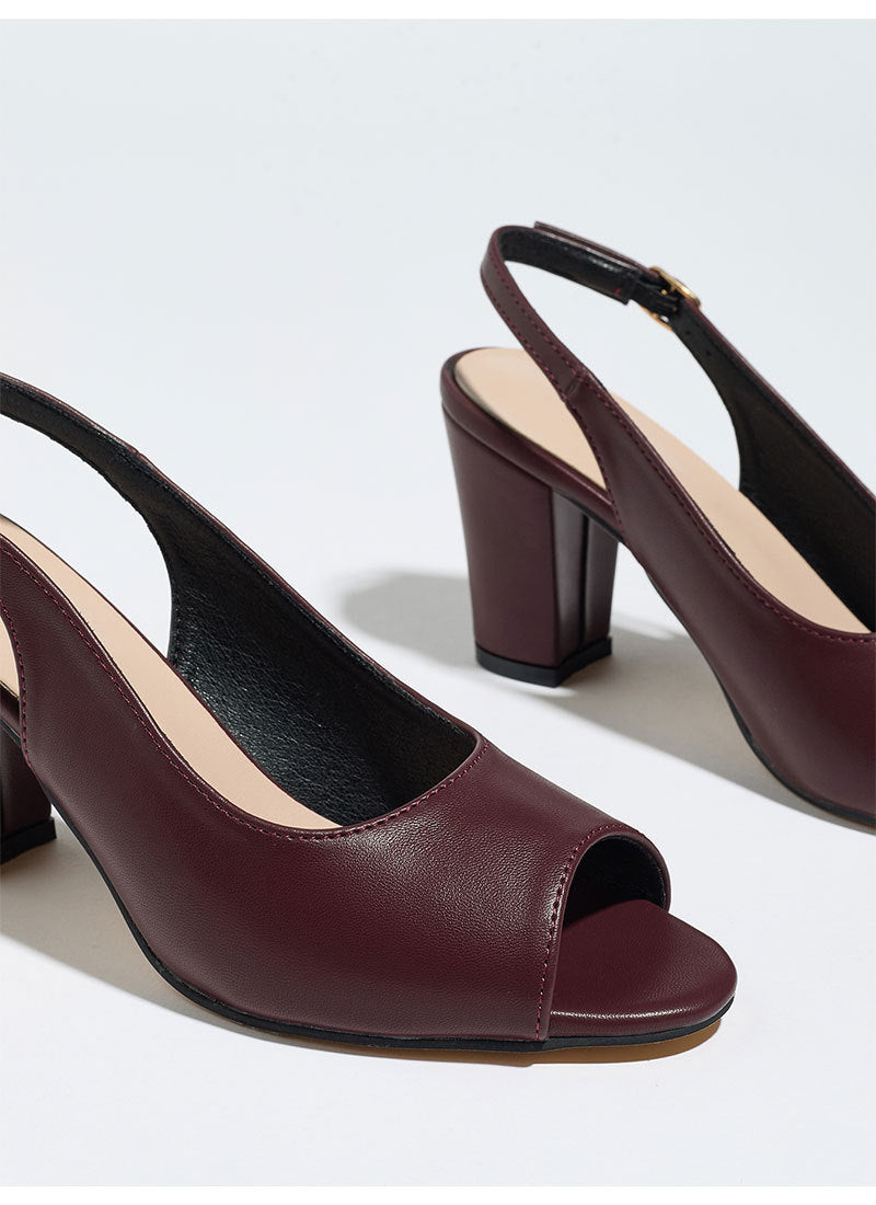 Audrey Slingback Leather Heels