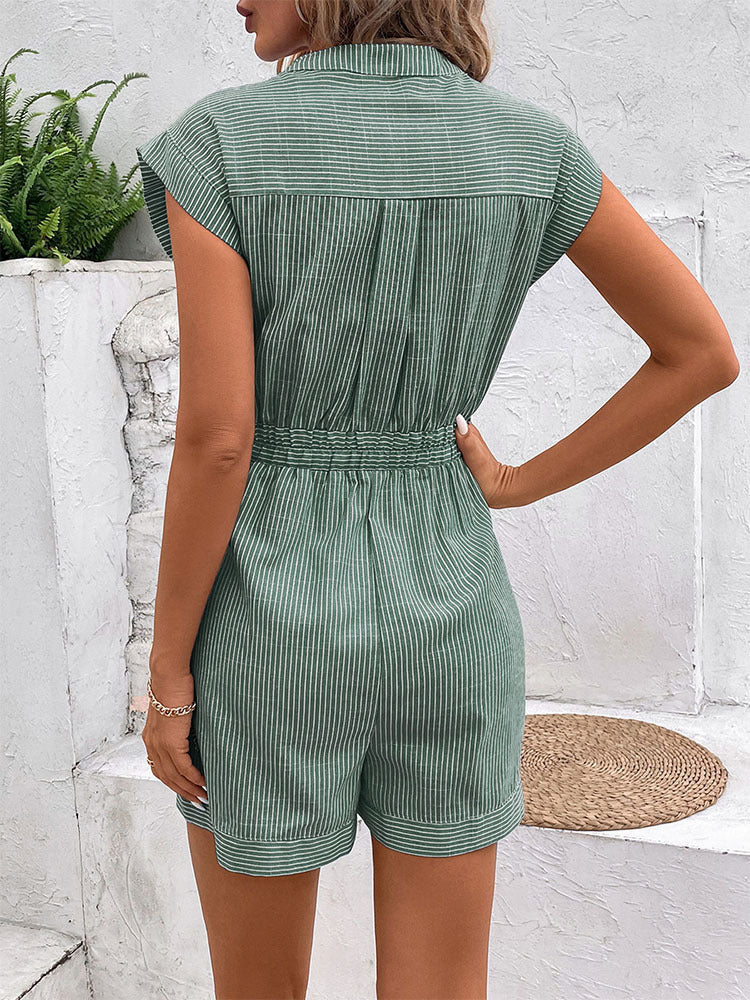 Nancy Relaxed Fit Belted Summer Romper