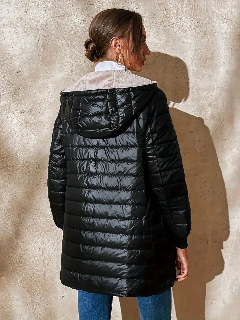Capucine Fleece-Lined Hooded Quilted Jacket