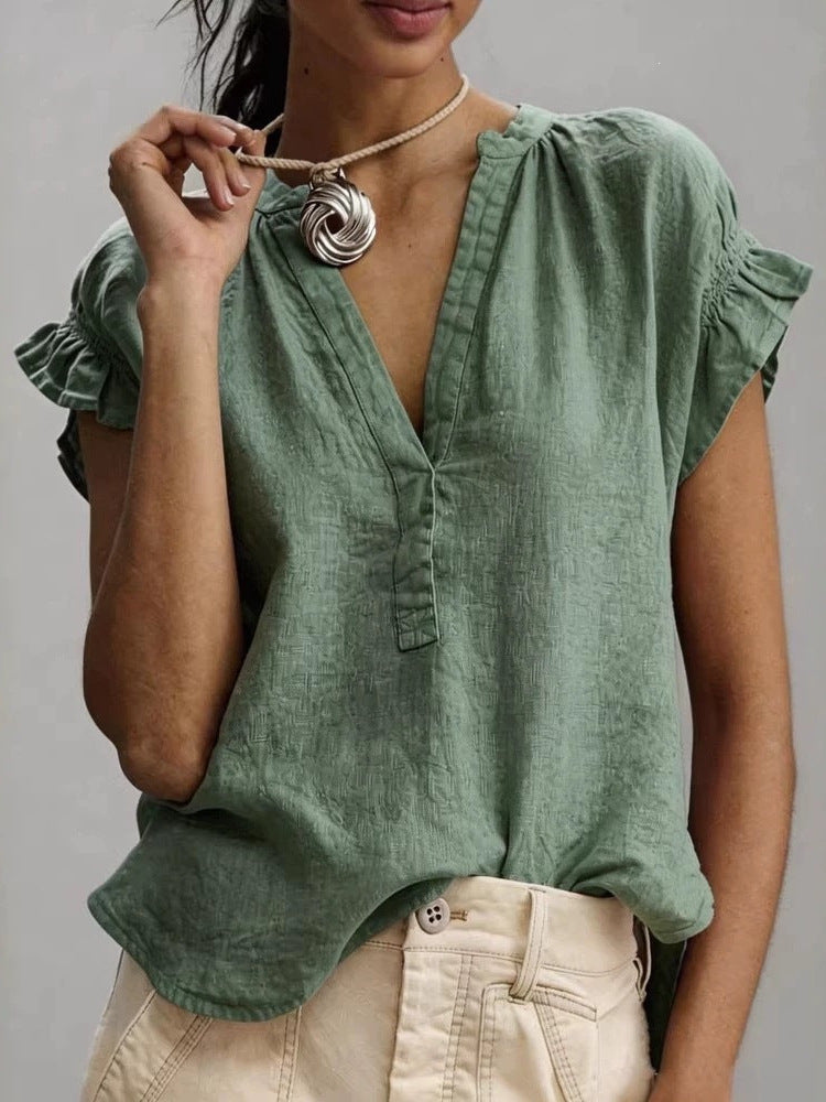 Natalia Ruffle Sleeve Blouse