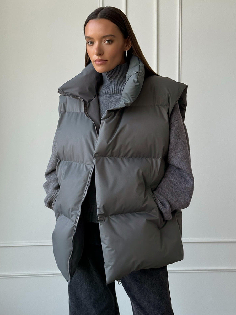 Pia Quilted Stand Collar Puffer Vest