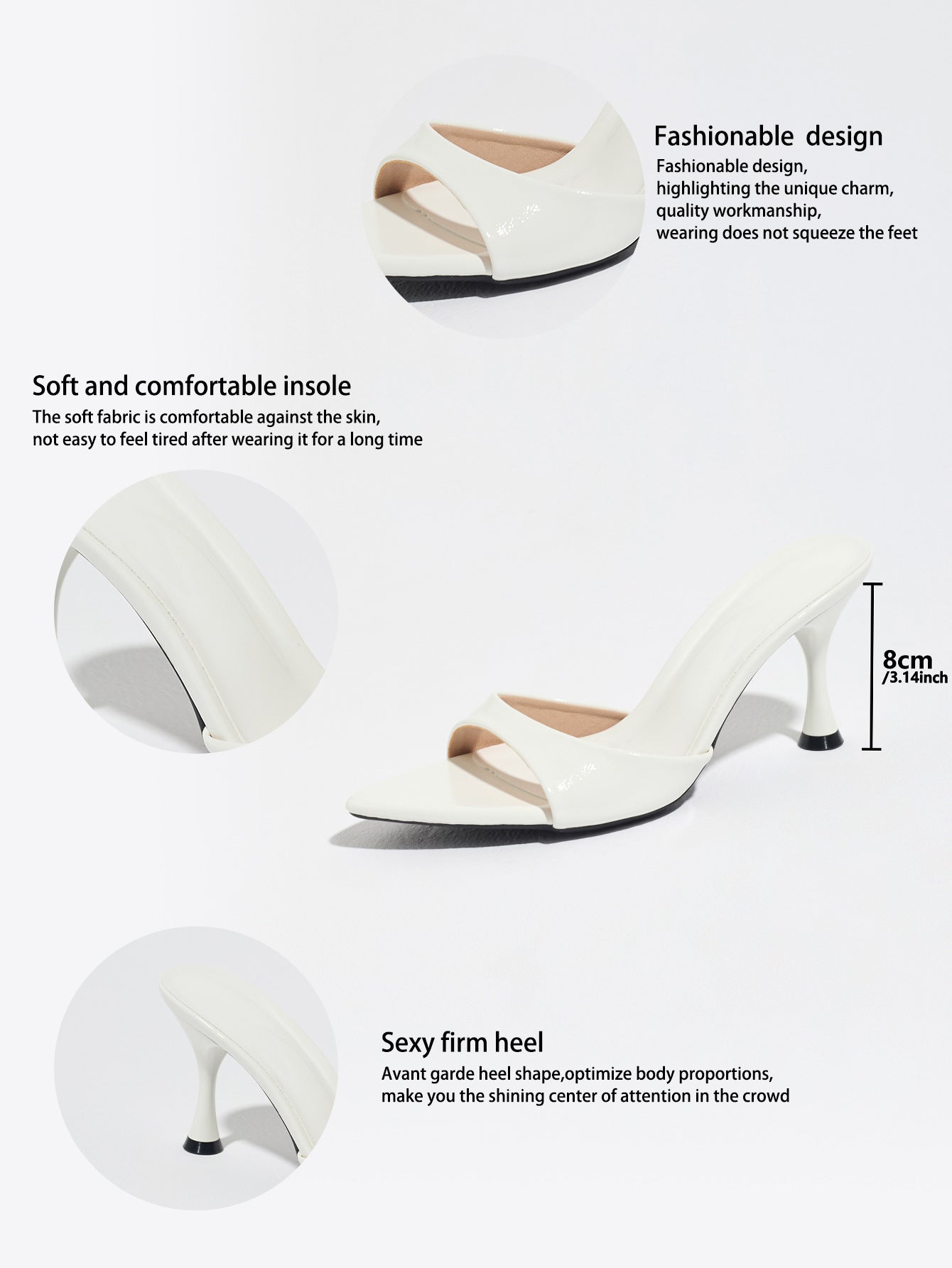 Women's Sculpted Patent Mule Heels