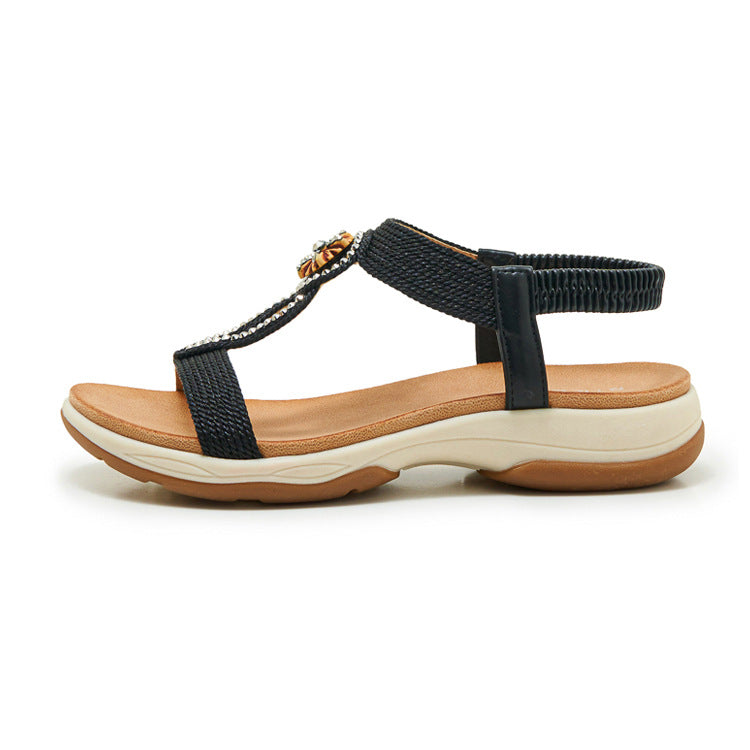 Cassidy Jeweled T-Strap Sandals
