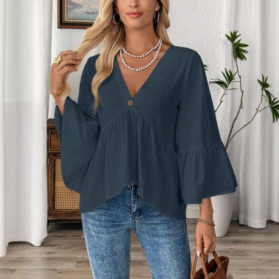 Faye Bohemian Flare Sleeve Blouse