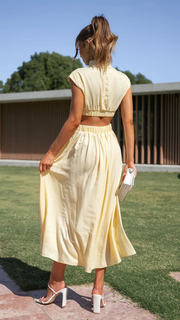 Valeria Elegant Cut-Out Midi Dress