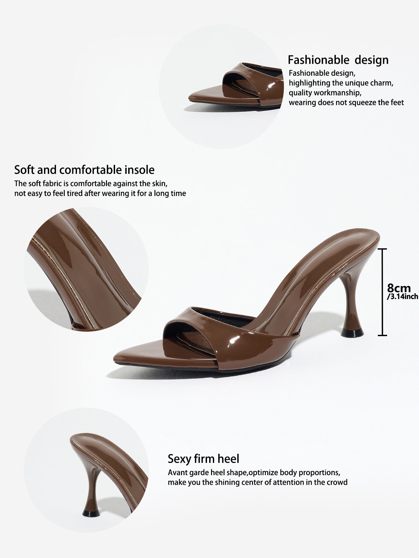 Women's Sculpted Patent Mule Heels