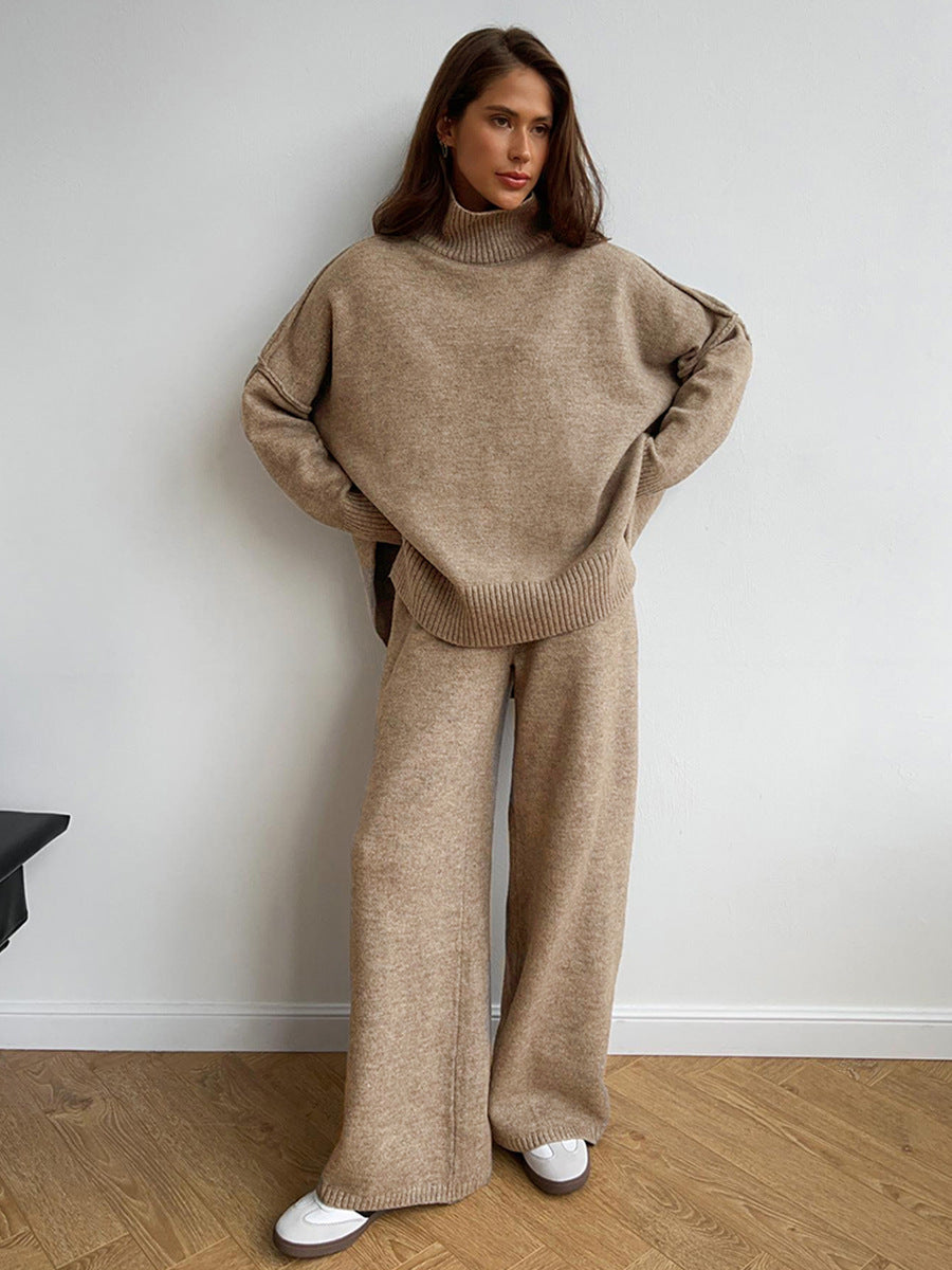 Margo & Main – turtleneck knit sweater & pants set, front view, US women's sizes