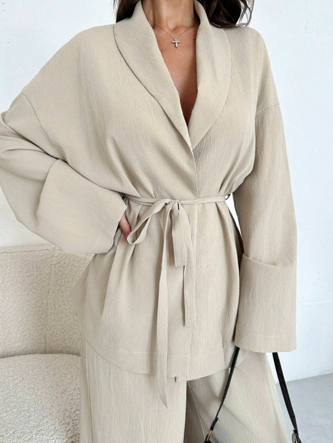 Yara Belted Wide Leg Two Piece Set