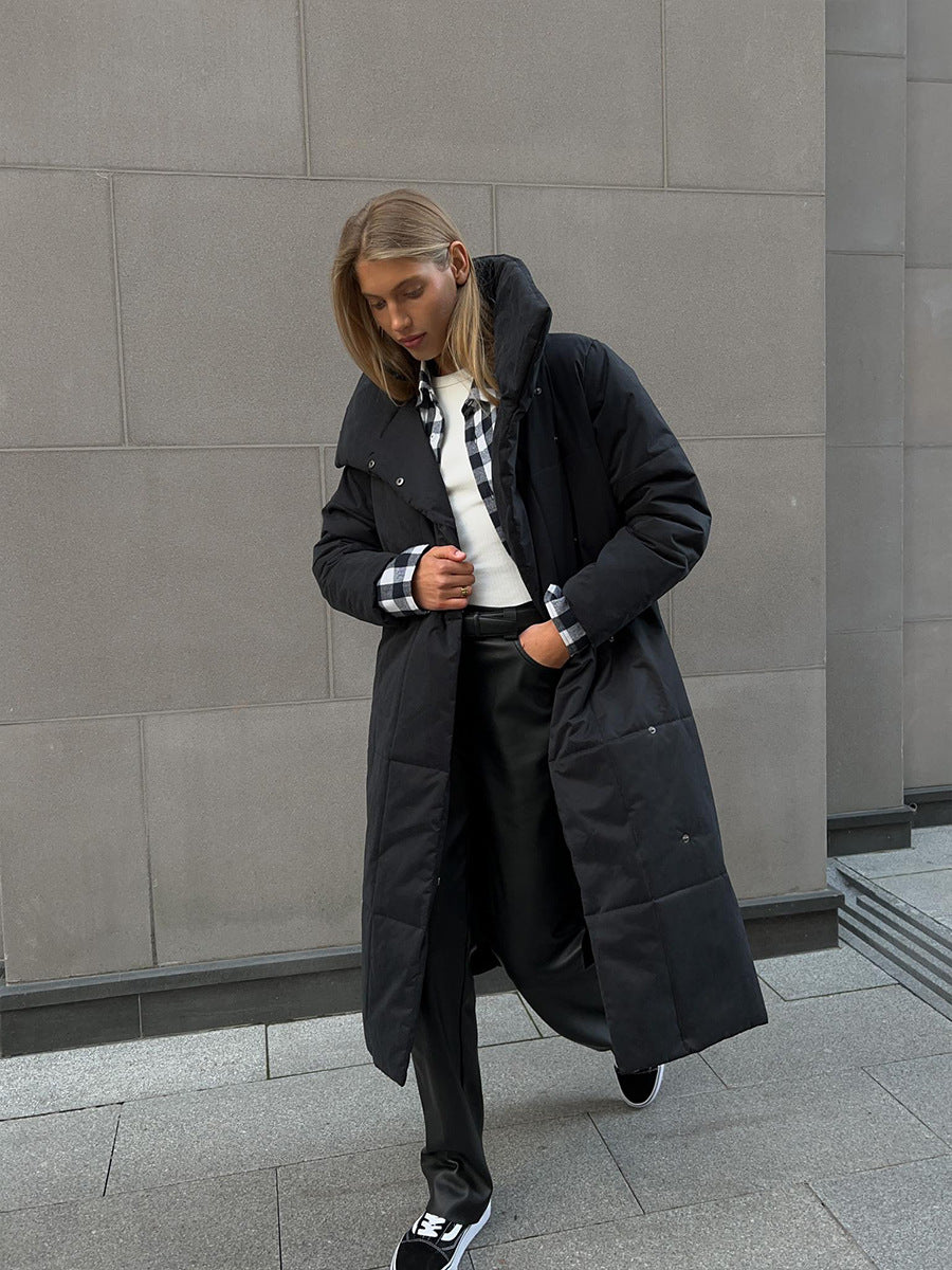Tessaly Belted Shawl Collar Puffer Coat