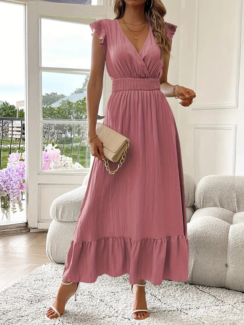 Serafina Ruffle Sleeve Maxi Dress