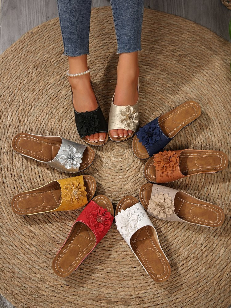 Autumn Floral Comfort Slide Sandals