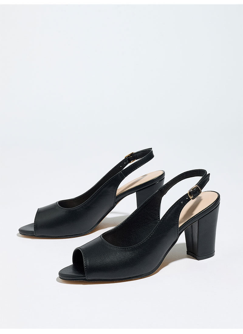 Audrey Slingback Leather Heels