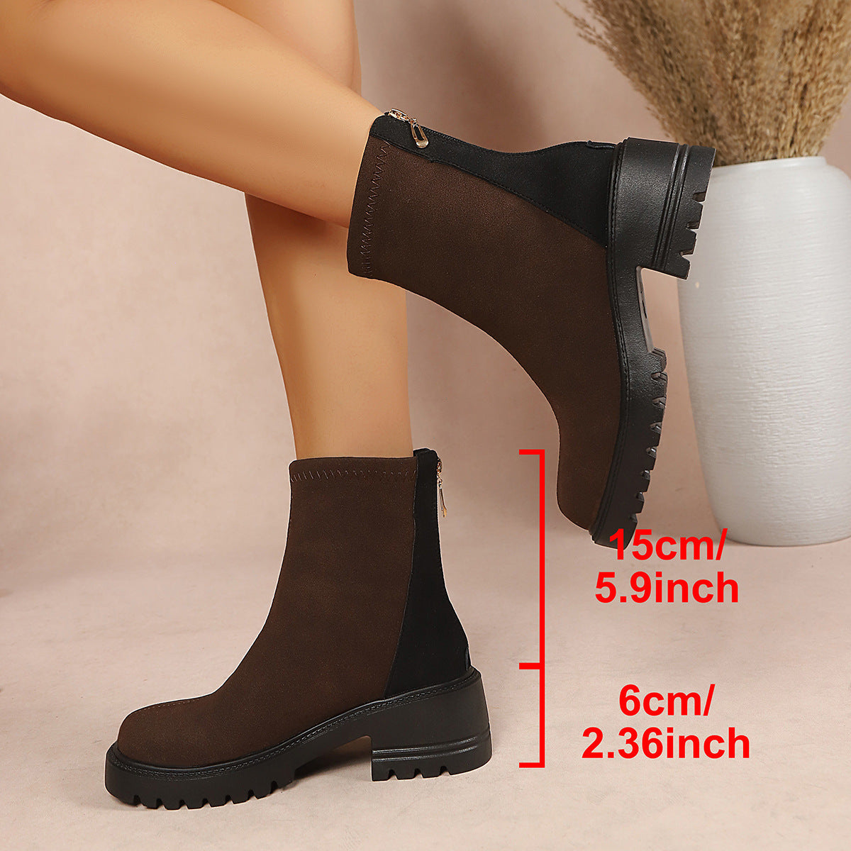 Saoirse Two-Tone Lug Sole Chelsea Boots
