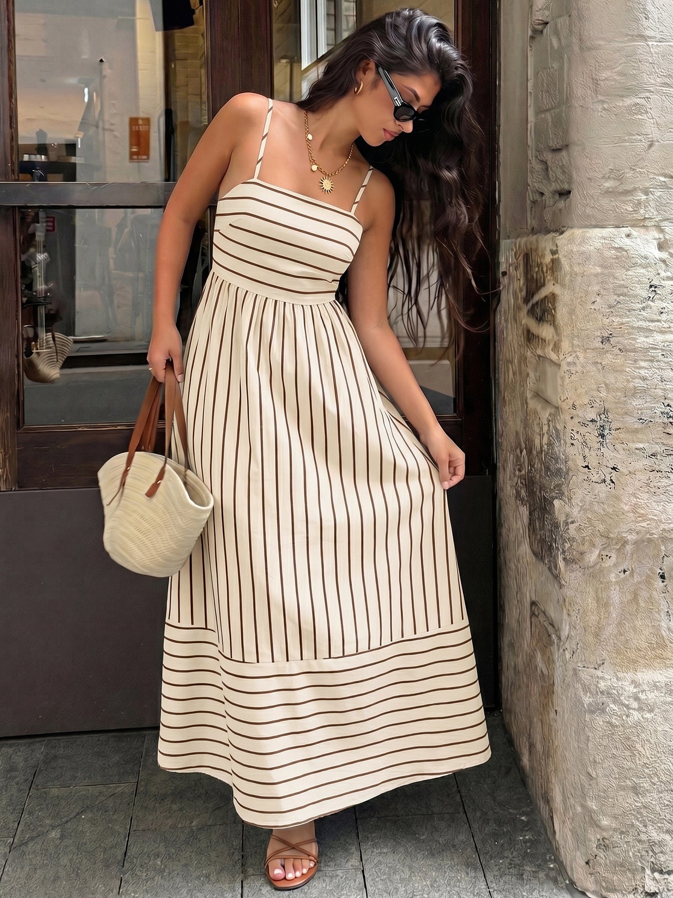 Helen Coastal Stripe Maxi Dress