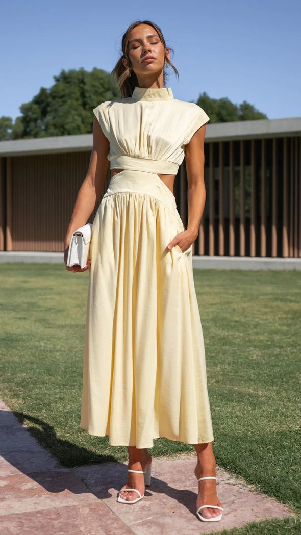Valeria Elegant Cut-Out Midi Dress