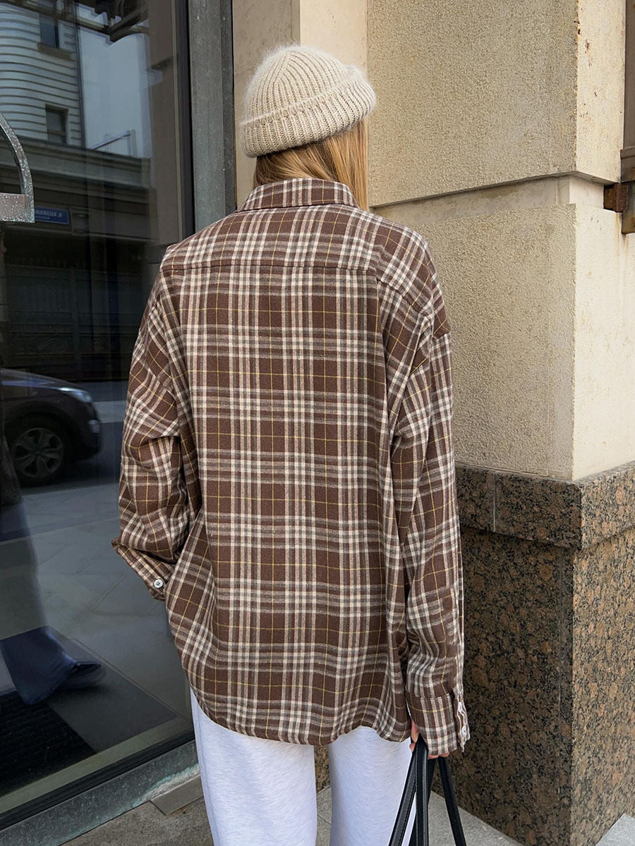 Raquel Oversized Plaid Flap Pocket Shacket