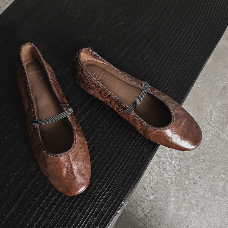 Jovita Leather Soft-Sole Mary Jane Flats