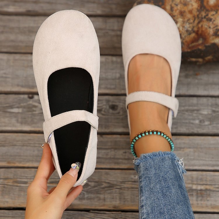 Cindy Soft Suede Mary Jane Flats