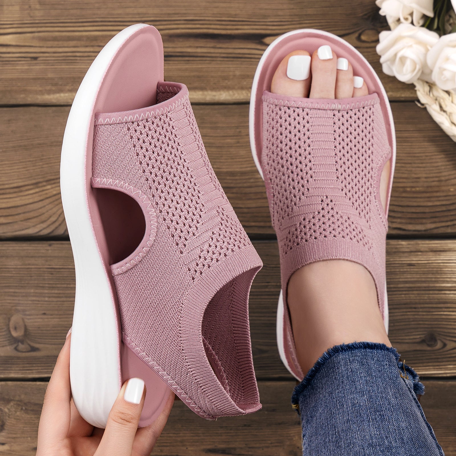 Monica Comfort Knit Sandals