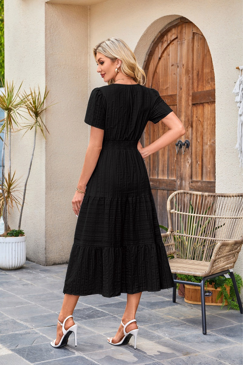 Odalys Tiered Flutter Sleeve Midi Dress