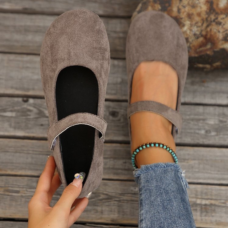 Cindy Soft Suede Mary Jane Flats