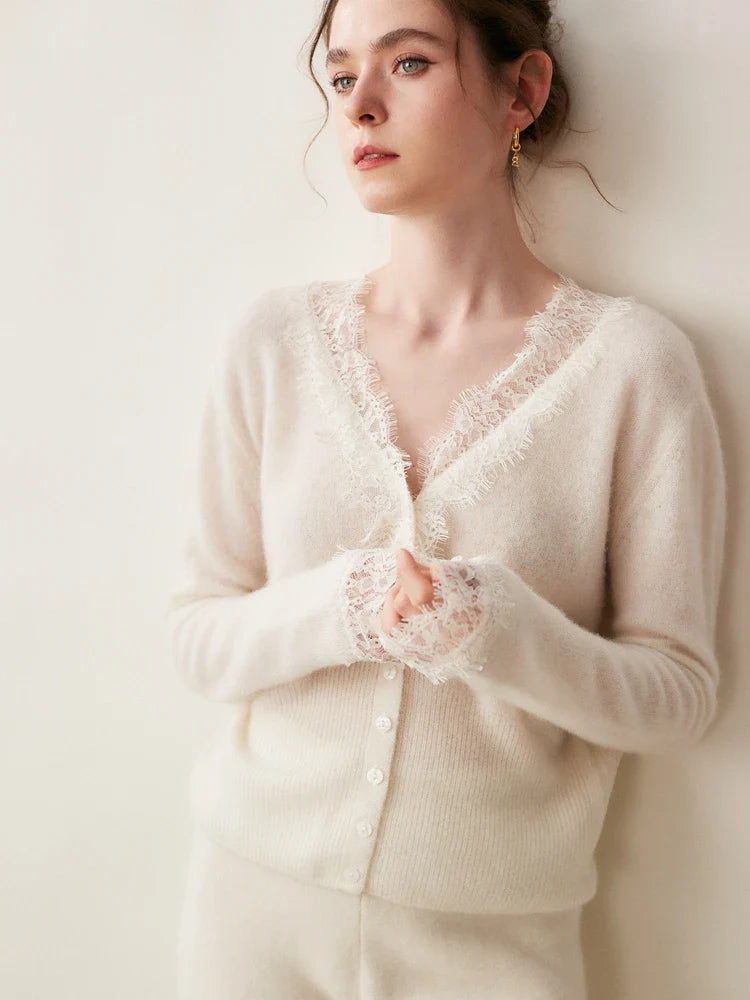 Amelia Cashmere Lace Cardigan