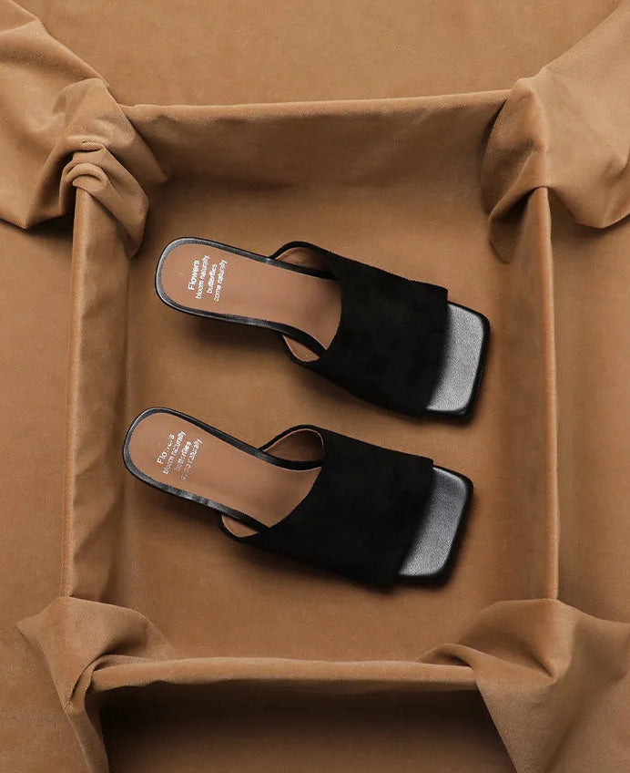 Allison Suede-Look Heeled Mules