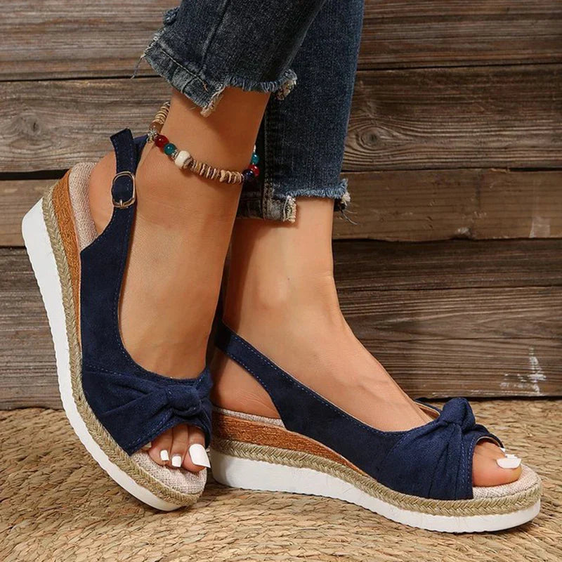 Martha Comfort Bow Wedge Sandals