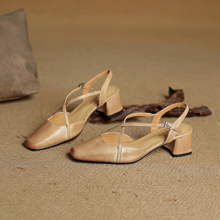 Margo & Main – beige slingback mary jane pair angled on a woven surface, US women’s sizes