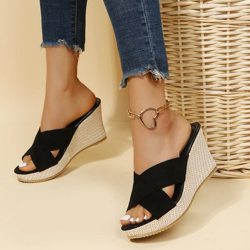 Avalon Espadrille Wedge Slide Sandals
