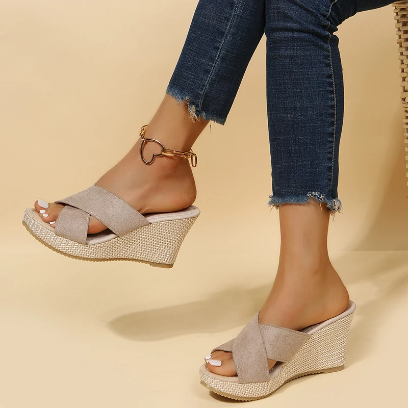 Avalon Espadrille Wedge Slide Sandals