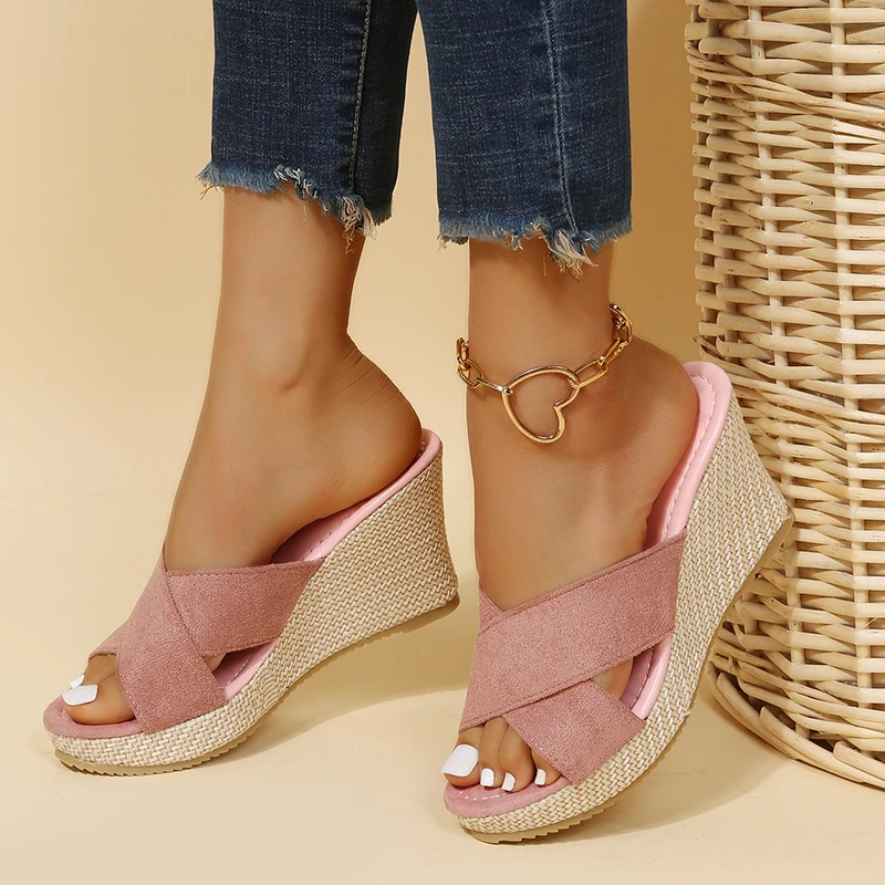Avalon Espadrille Wedge Slide Sandals