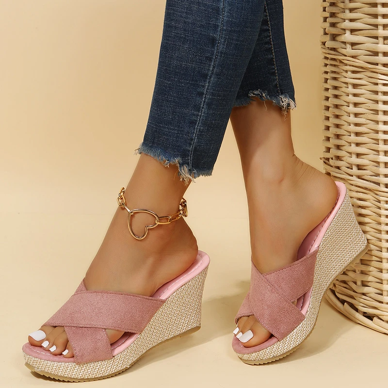 Avalon Espadrille Wedge Slide Sandals