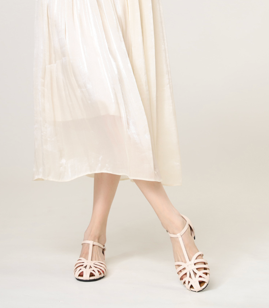 Camille Woven Ankle Strap Flats